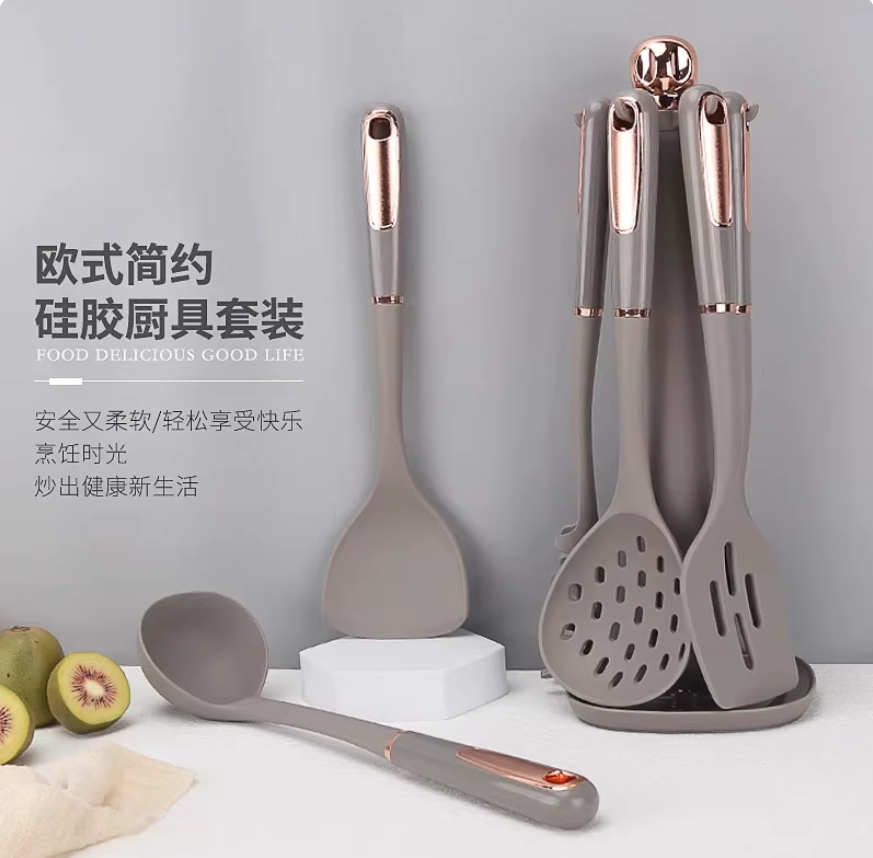 欧式不粘锅硅胶铲家用炒菜铲子耐高温硅胶锅铲汤勺炒勺子厨具套装